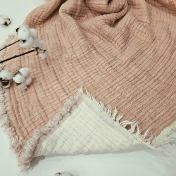 Padded (Quilted) Double-Sided Rose Muslin Blanket - Double Size | 230 x 240 cm