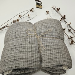 Padded (Quilted) Double-Sided Grey Muslin Blanket - Double Size | 230 x 240 cm