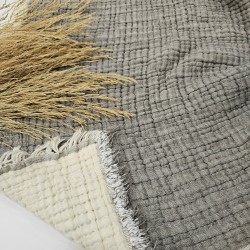 Padded (Quilted) Double-Sided Grey Muslin Blanket - Double Size | 230 x 240 cm