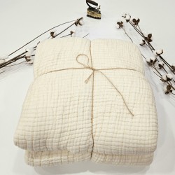 Padded (Quilted) Double-Sided Ecru Muslin Blanket - Double Size | 230 x 240 cm