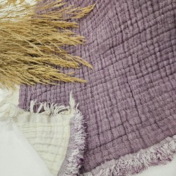 Padded (Quilted) Double-Sided Purple Muslin Blanket - Double Size | 230 x 240 cm