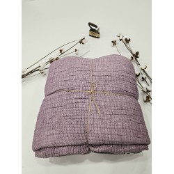 Padded (Quilted) Double-Sided Purple Muslin Blanket - Double Size | 230 x 240 cm
