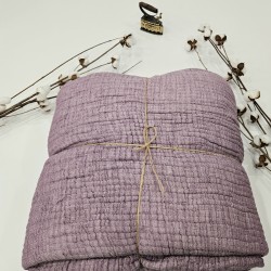 Padded (Quilted) Double-Sided Purple Muslin Blanket - Double Size | 230 x 240 cm
