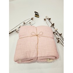 Padded (Quilted) Double-Sided Pink Muslin Blanket - Double Size | 230 x 240 cm