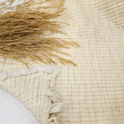 Padded (Quilted) Double-Sided Cream Muslin Blanket - Double Size | 230 x 240 cm