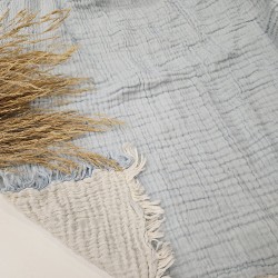 4-Layer Double-Sided Baby Blue Muslin Blanket - Double Size | 250 x 240 cm