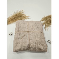 4-Layer Double-Sided Beige Muslin Blanket - Double Size | 230 x 240 cm