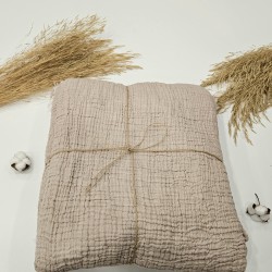 4-Layer Double-Sided Beige Muslin Blanket - Double Size | 230 x 240 cm