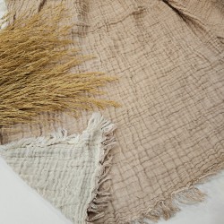 4-Layer Double-Sided Beige Muslin Blanket - Double Size | 230 x 240 cm