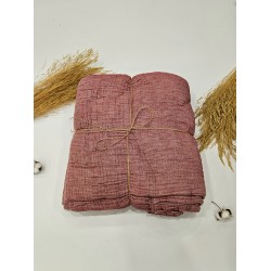 4-Layer Double-Sided Red Muslin Blanket - Double Size | 230 x 240 cm