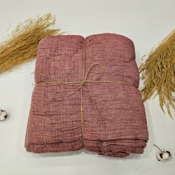 4-Layer Double-Sided Red Muslin Blanket - Double Size | 230 x 240 cm