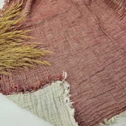 4-Layer Double-Sided Red Muslin Blanket - Double Size | 230 x 240 cm