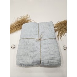 4-Layer Double-Sided Baby Blue Muslin Blanket - Double Size | 250 x 240 cm