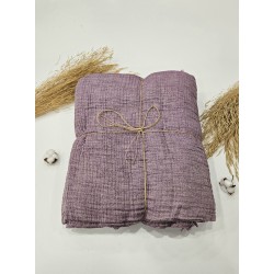 4-Layer Double-Sided Purple Muslin Blanket - Double Size | 230 x 240 cm
