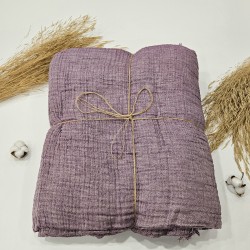 4-Layer Double-Sided Purple Muslin Blanket - Double Size | 230 x 240 cm