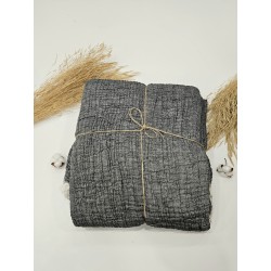 4-Layer Double-Sided Antrasit Muslin Blanket - Double Size | 230 x 240 cm