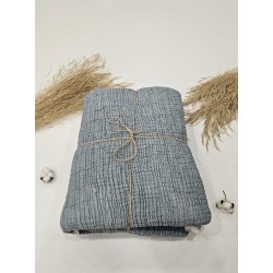 4-Layer Double-Sided Blue Muslin Blanket - Single Size | 230 x 240 cm