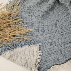 4-Layer Double-Sided Blue Muslin Blanket - Single Size | 230 x 240 cm