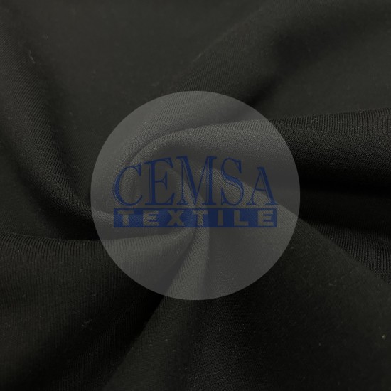 Double Face Interlock 80% Cotton 12% Polyester 8% Elastan | Black