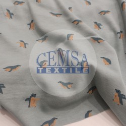 Printed Interlock 100% Cotton | Penguin
