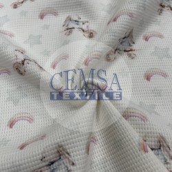 Printed Knitted Waffle 100% Cotton | Bicycle & Rabbit