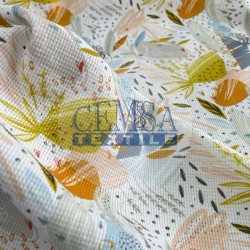 Printed Knitted Waffle 100% Cotton | Abstract