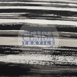 Ottoman 75% Cotton 17% Pes 8% Ea | Black Abstract