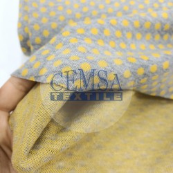 Rib Fabric | 100% Cotton | Yellow Dotted