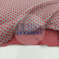 Rib Fabric | 100% Cotton | Red Dotted