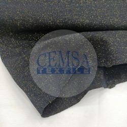 Rib Fabric | 100% Cotton | Glitter Black & Yellow