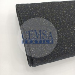 Rib Fabric | 100% Cotton | Glitter Black & Yellow