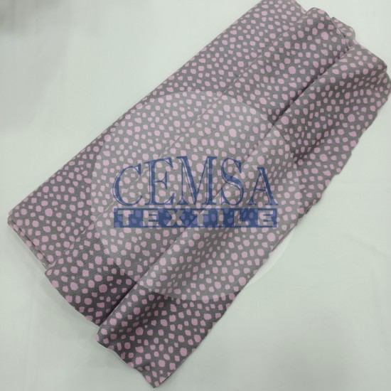 Rib Fabric | 100% Cotton | Grey Ground Pink Cemsa Textile