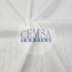 Ecru Pointelle Rib / Transfer Rib Fabric 100% Cotton | Model-8 Ecru Pointelle Rib / Transfer Rib Fabric 100% Cotton | Model-8
