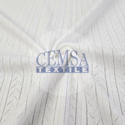 Ecru Pointelle Rib / Transfer Rib Fabric 100% Cotton | Model-7 Ecru Pointelle Rib / Transfer Rib Fabric 100% Cotton | Model-7