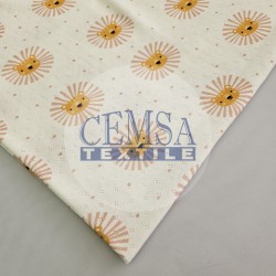 Printed Pointelle Rib / Transfer Rib Fabric 100% Cotton | Design 9 Printed Pointelle Rib / Transfer Rib Fabric 100% Cotton | Design 9
