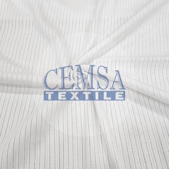 Optic White Pointelle Rib / Transfer Rib Fabric 100% Cotton | Model-11 Cemsa Textile