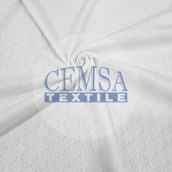 Optic White Pointelle Rib / Transfer Rib Fabric 100% Cotton | Model-8