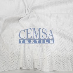 Optic White Pointelle Rib / Transfer Rib Fabric 100% Cotton | Model-9