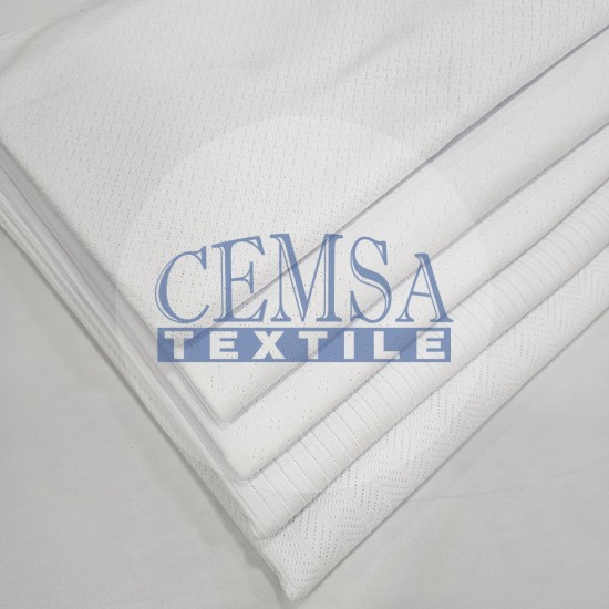 Optic White Pointelle Rib / Transfer Rib Fabric 100% Cotton | Model-12 Cemsa Textile
