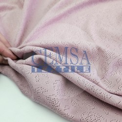 Rose Pointelle Rib / Transfer Rib Fabric 100% Cotton | Rose