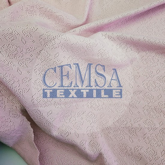 Rose Pointelle Rib / Transfer Rib Fabric 100% Cotton | Rose Cemsa Textile