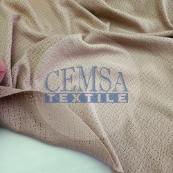 Brown Pointelle Rib / Transfer Rib Fabric 100% Cotton | Diagonal