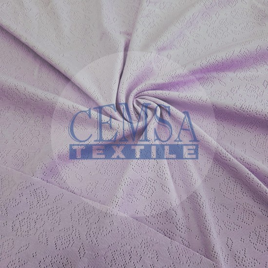 Lilac Pointelle Rib / Transfer Rib Fabric 100% Cotton | Rose Cemsa Textile