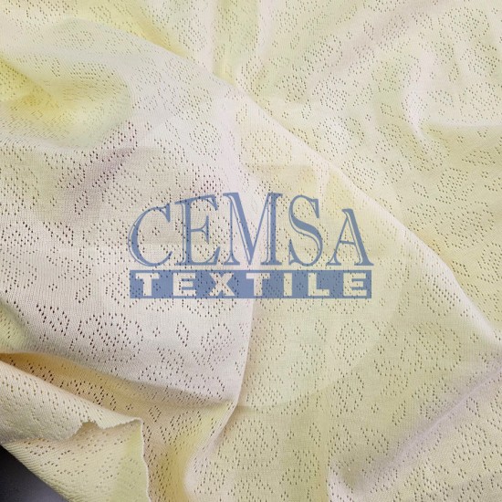 Yellow Pointelle Rib / Transfer Rib Fabric 100% Cotton | Rose Cemsa Textile