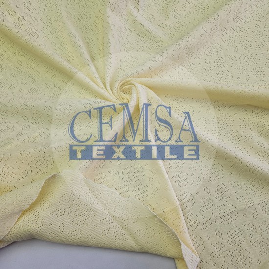 Yellow Pointelle Rib / Transfer Rib Fabric 100% Cotton | Rose Cemsa Textile