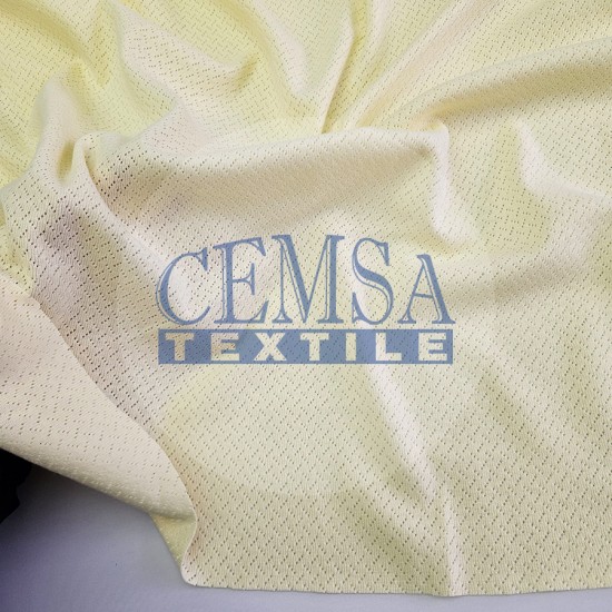 Yellow Pointelle Rib / Transfer Rib Fabric 100% Cotton | Diagonal Cemsa Textile
