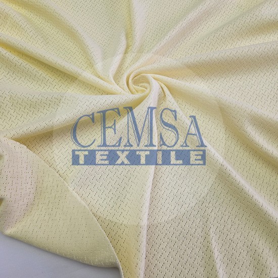 Yellow Pointelle Rib / Transfer Rib Fabric 100% Cotton | Diagonal Cemsa Textile