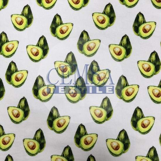 Printed Kashkorse Fabric | 94% Cot 6% Ea | Avocado Cemsa Textile
