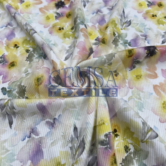 2*2 Printed Kashkorse PK_CLRFLWR Printed 2x2 Kashkorse Fabric 94% Cot 6% Ea | WaterColor Flower