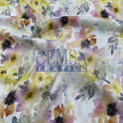 Printed 2x2 Kashkorse Fabric 94% Cot 6% Ea | WaterColor Flower Printed 2x2 Kashkorse Fabric 94% Cot 6% Ea | WaterColor Flower